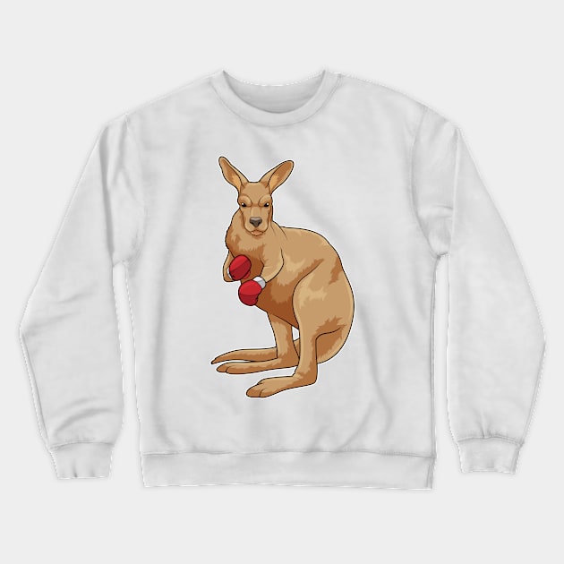 Kangaroo as Boxer with Boxing gloves Crewneck Sweatshirt by Markus Schnabel